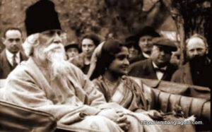Rabindranath Tagore after planting the tree Magyar Vilaghirado 1935