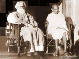 Rabindranath Tagore with Mahatma Gandhi