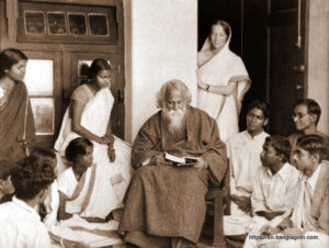 Rabindranath Tagore with Students